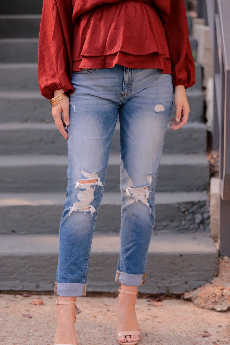 Jentry Distressed Mom Jeans by Jess Lea Boutique