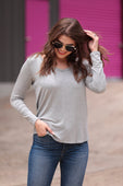 Jess Lea Basic Long Sleeve V-Neck Tee - Jess Lea Boutique
