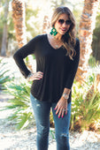 Jess Lea Basic Long Sleeve V-Neck Tee - Jess Lea Boutique