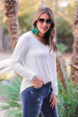 Jess Lea Basic Long Sleeve V-Neck Tee - Jess Lea Boutique
