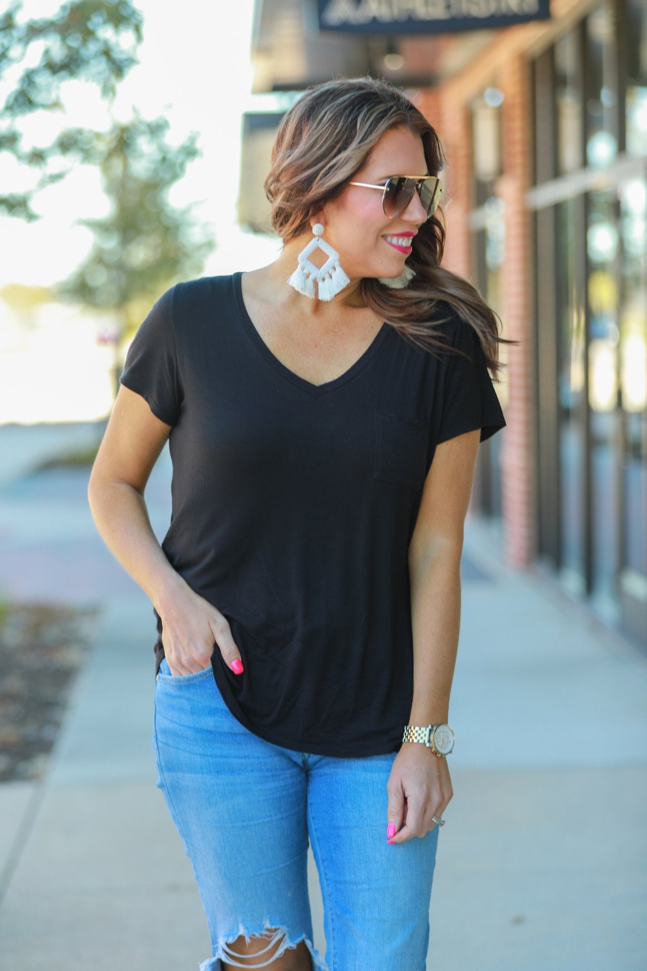 Jess Lea Basic Pocket Tee – Jess Lea Boutique