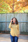 Jill V-Neck Striped Long Sleeve Top - Jess Lea Boutique