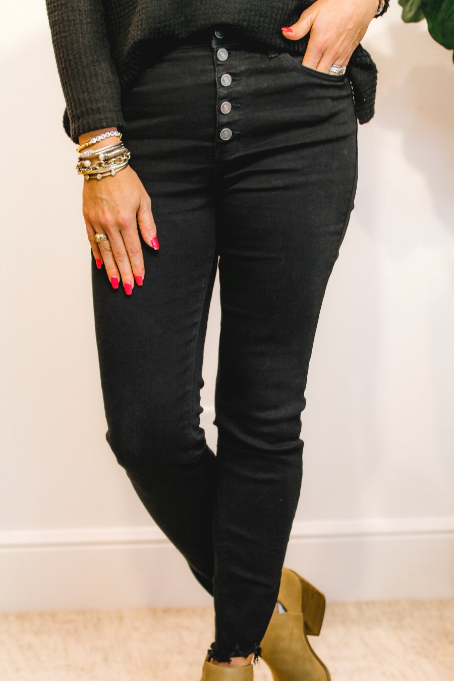 Jordyn Black Distressed Skinny Jeans - Jess Lea Boutique