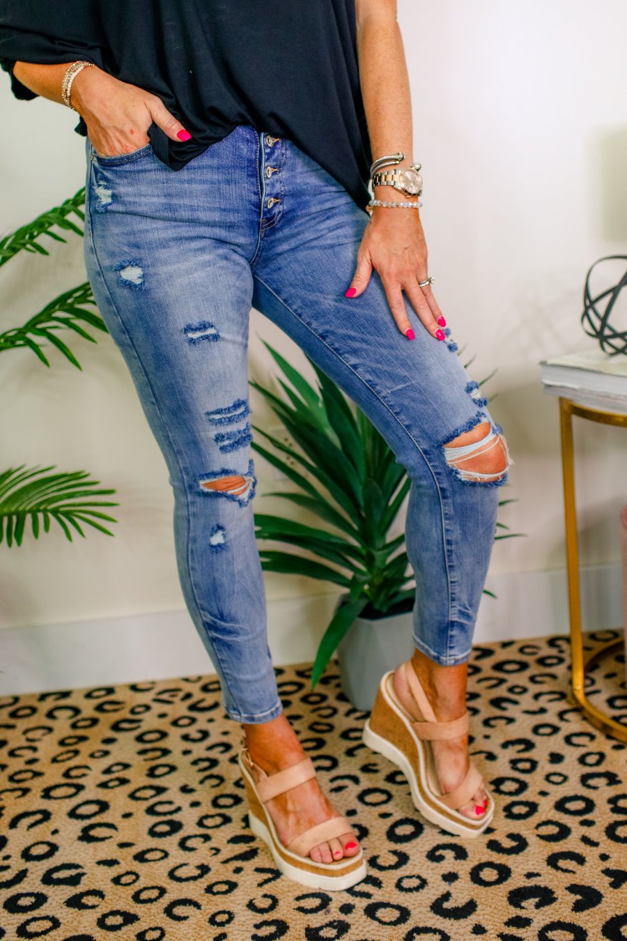 Josie Medium Distressed Skinny Jeans - Jess Lea Boutique