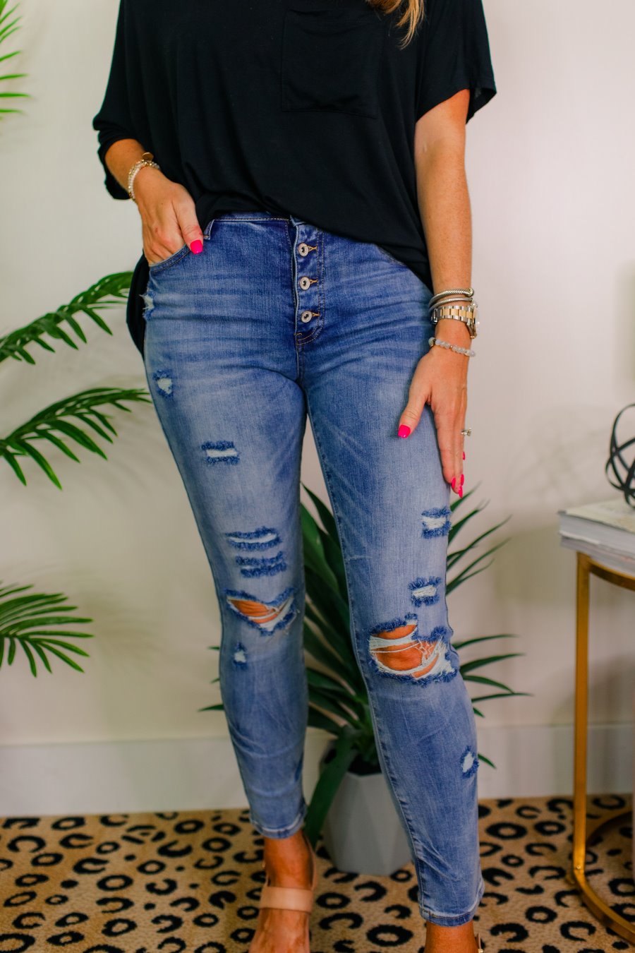 Jentry Distressed Mom Jeans by Jess Lea Boutique