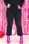 Julia Black Cropped Flare Jeans