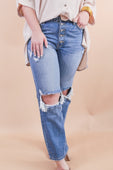 Juliana Medium Distressed Straight Jeans