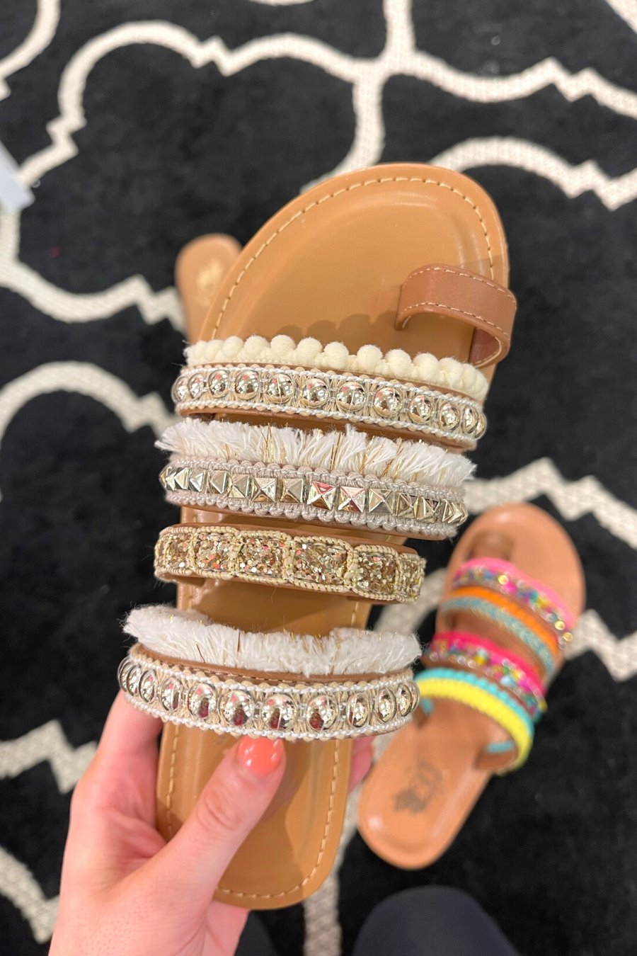 HOW TO GET CHEAP AFFORDABLE DESIGNER SLIDES LV DUPE MCKINLEE BROOKE #viral # dupes #slide #sandals 