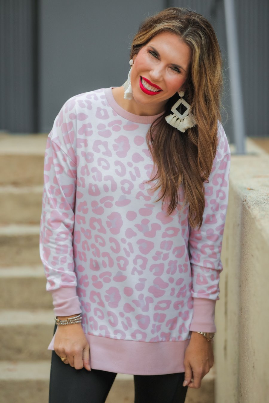Kinsleigh Blush Leopard Everyday Tunic - Jess Lea Boutique