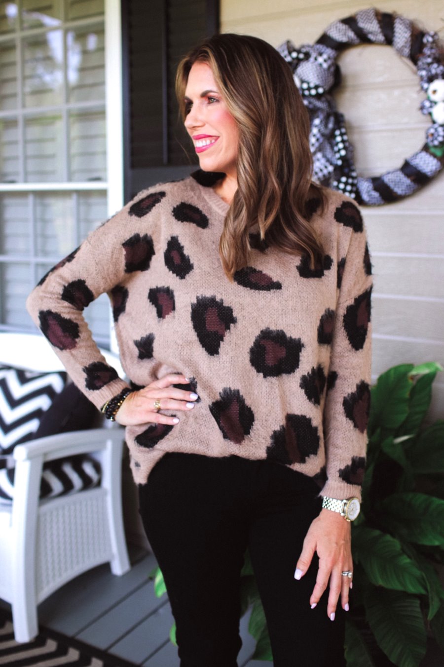Larry Leopard Print Sweater