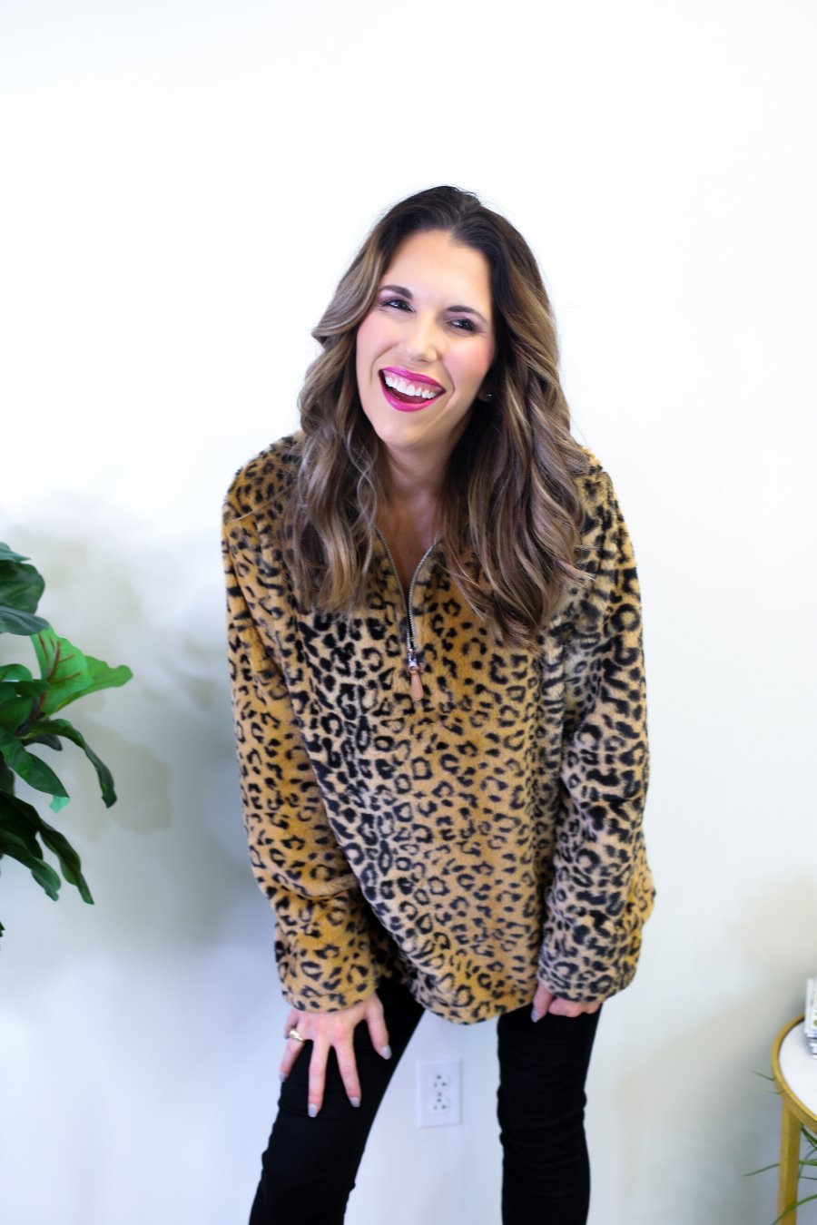 Leopard Goddess Faux Fur Pullover - Jess Lea Boutique