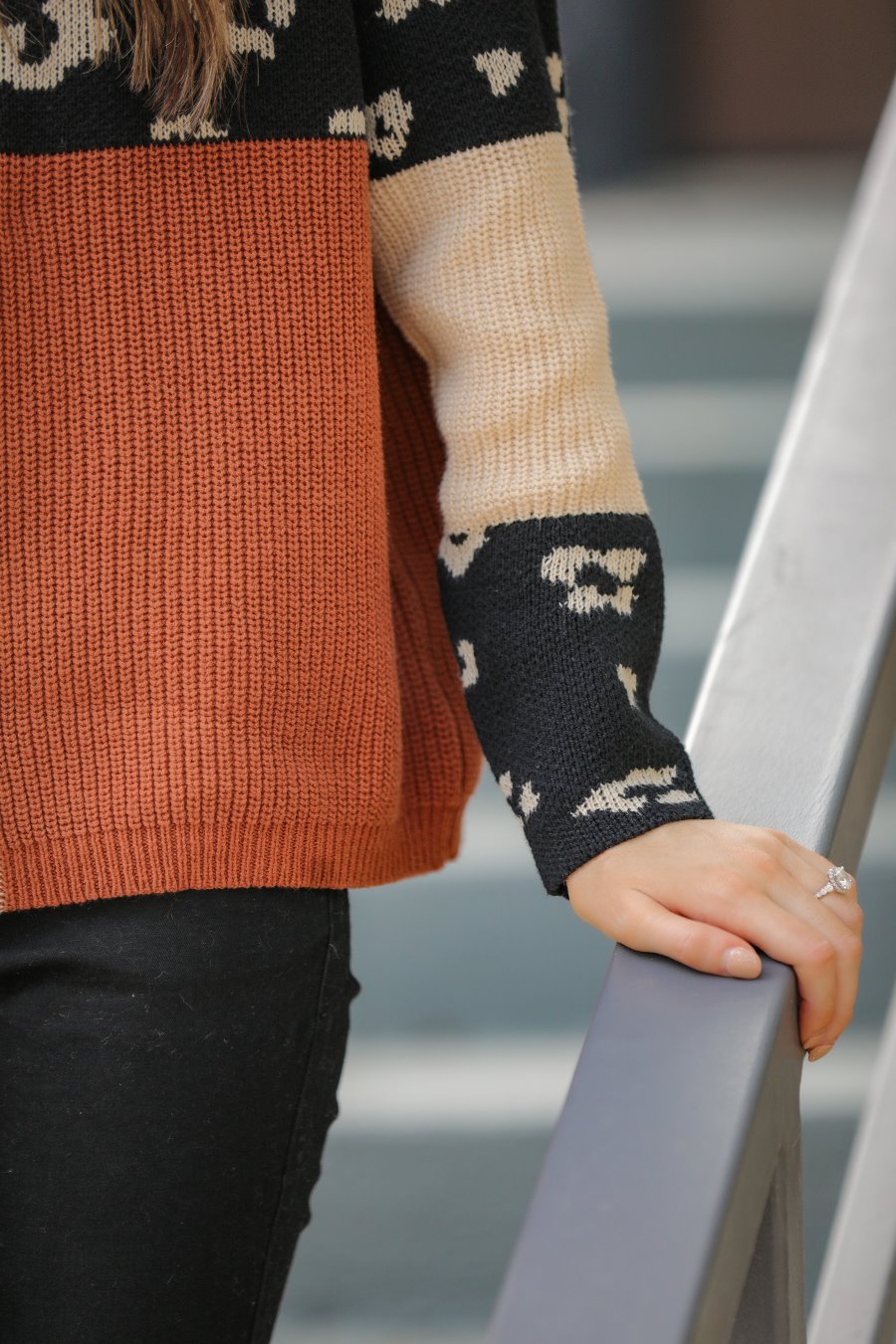 Lilyanna Colorblock Leopard Sweater - Jess Lea Boutique