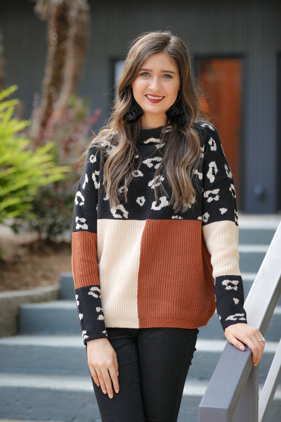 Lilyanna Colorblock Leopard Sweater - Jess Lea Boutique