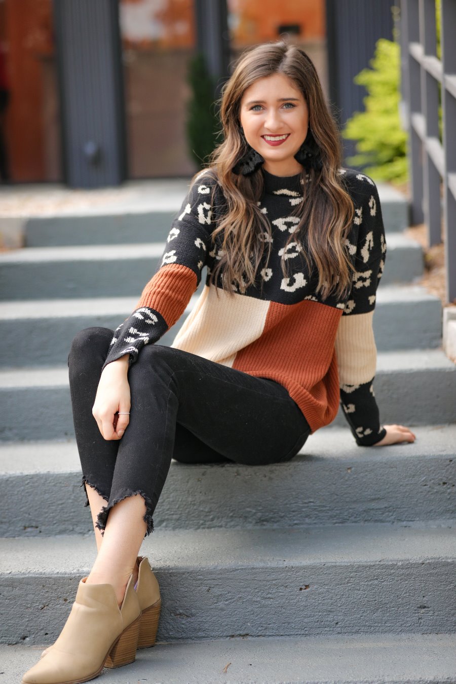 Lilyanna Colorblock Leopard Sweater - Jess Lea Boutique