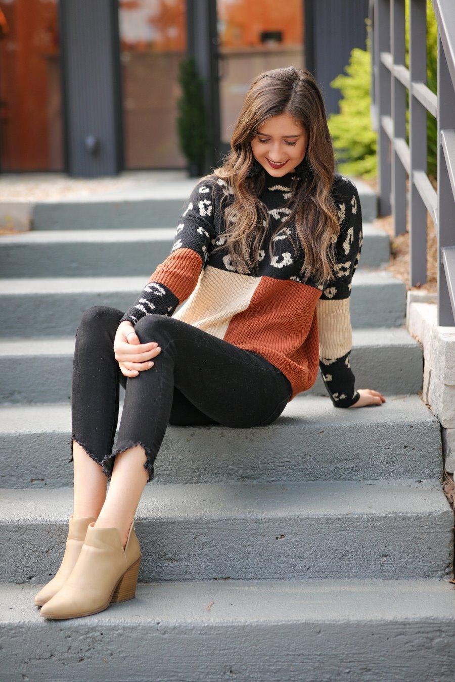 Lilyanna Colorblock Leopard Sweater - Jess Lea Boutique
