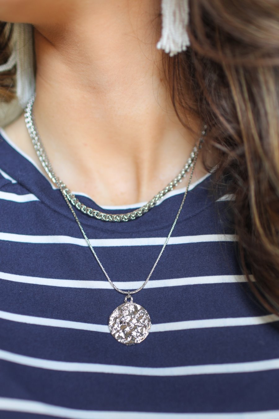 Living The Life Layered Disk Necklace