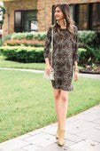 London 3/4 Sleeve Leopard Dress - Jess Lea Boutique