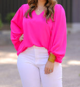 Lousia Balloon Sleeve Top - Jess Lea Boutique