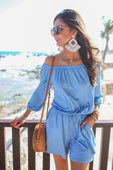 Malibu Off The Shoulder Romper - Jess Lea Boutique
