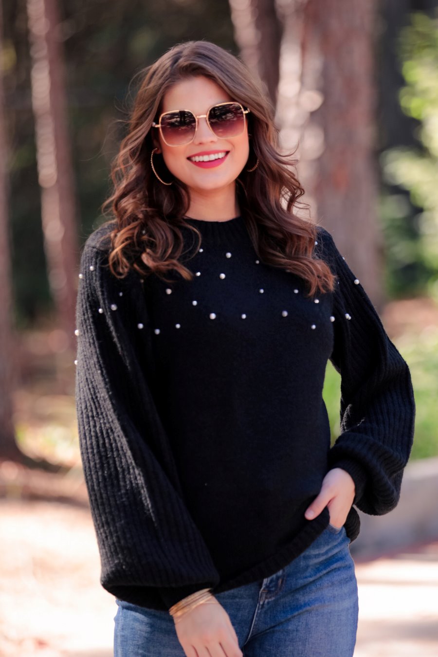 Megan Pearl Knit Sweater