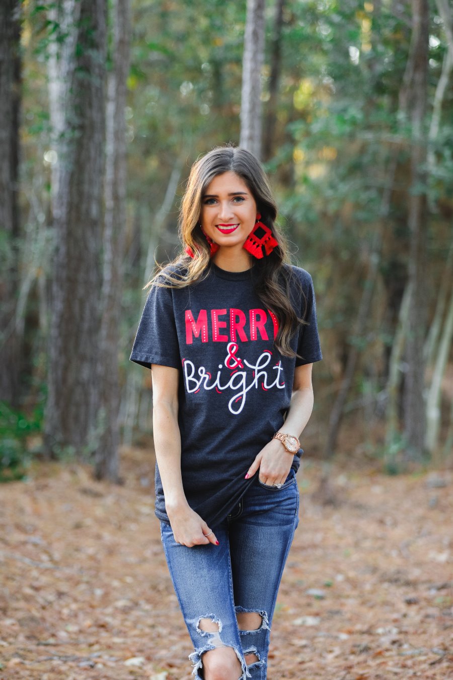 Merry & Bright Graphic Tee - Jess Lea Boutique