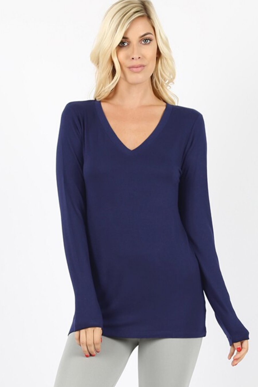 Perfect Long-Sleeve V-Neck Tee