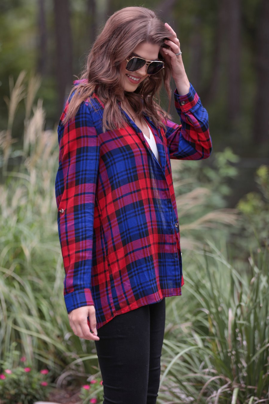 PREORDER-Adrian Plaid Button Up Top