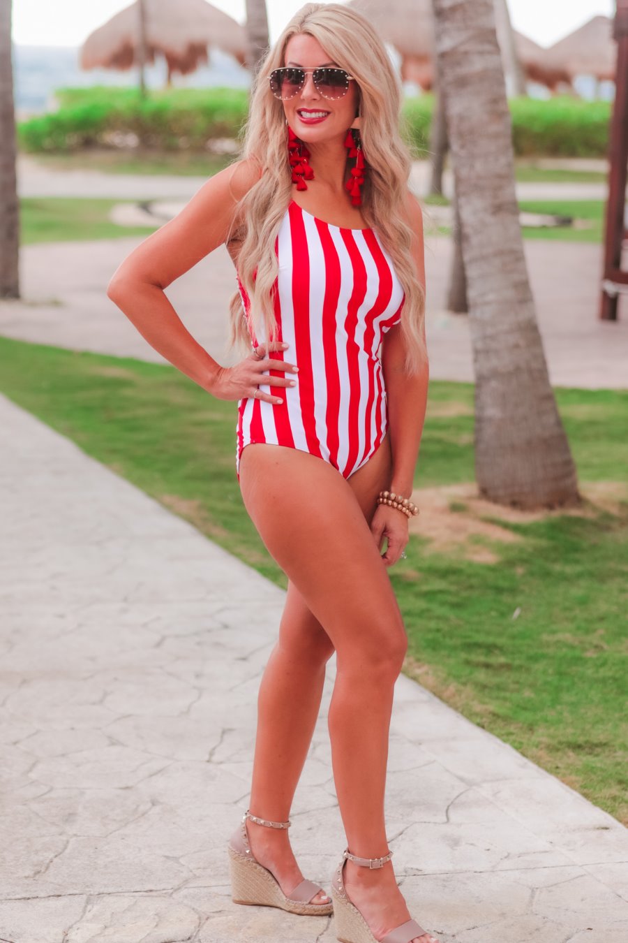 PREORDER-Adult Set Sail Striped Swimsuit