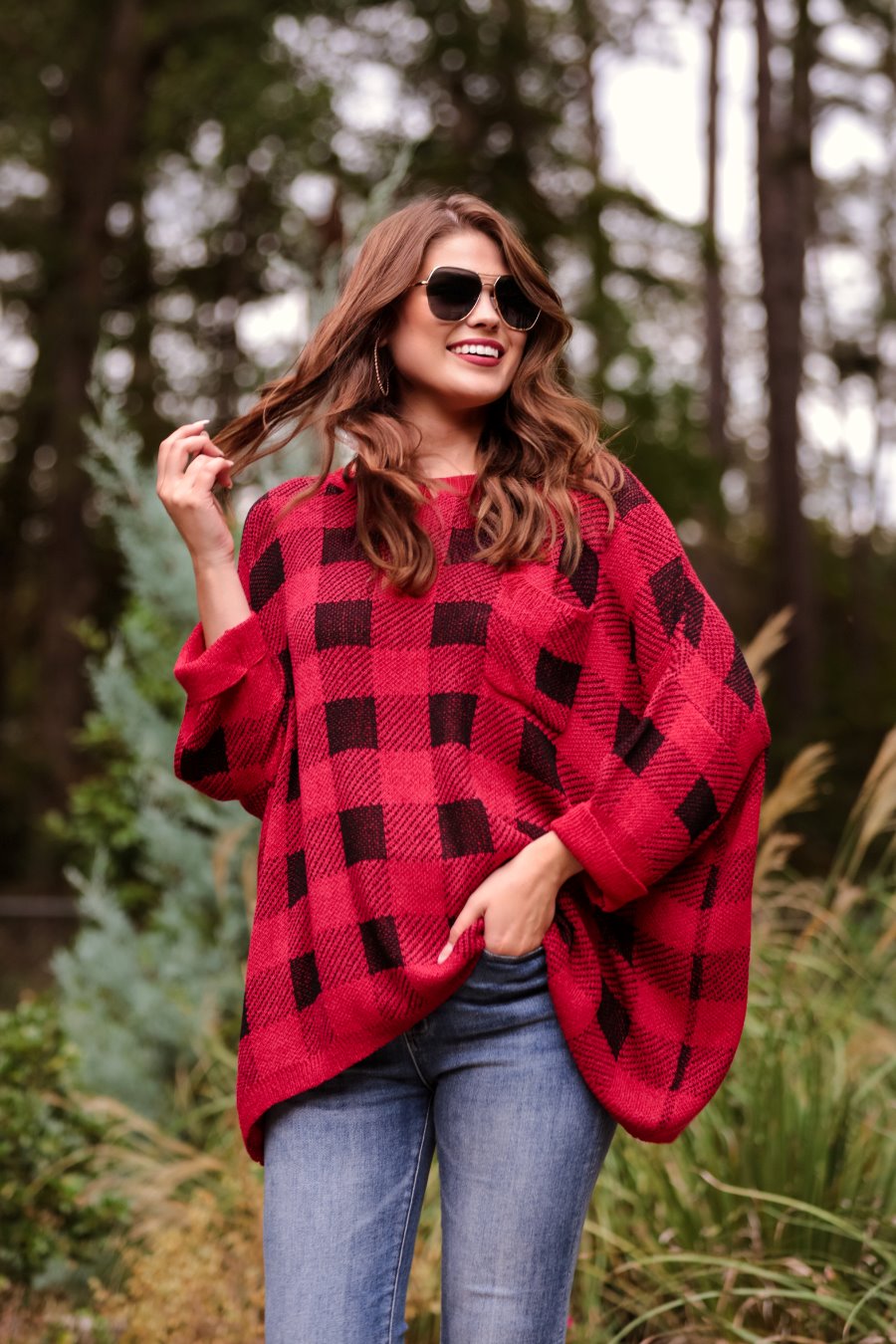 PREORDER-Apple Orchard Plaid Lightweight Sweater