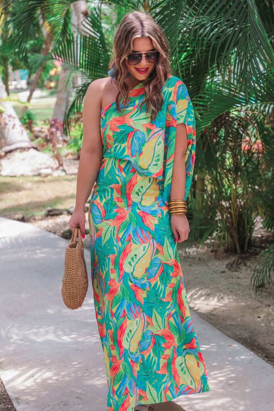 Coastal Vacay Tropical Maxi Dress - Jess Lea Boutique