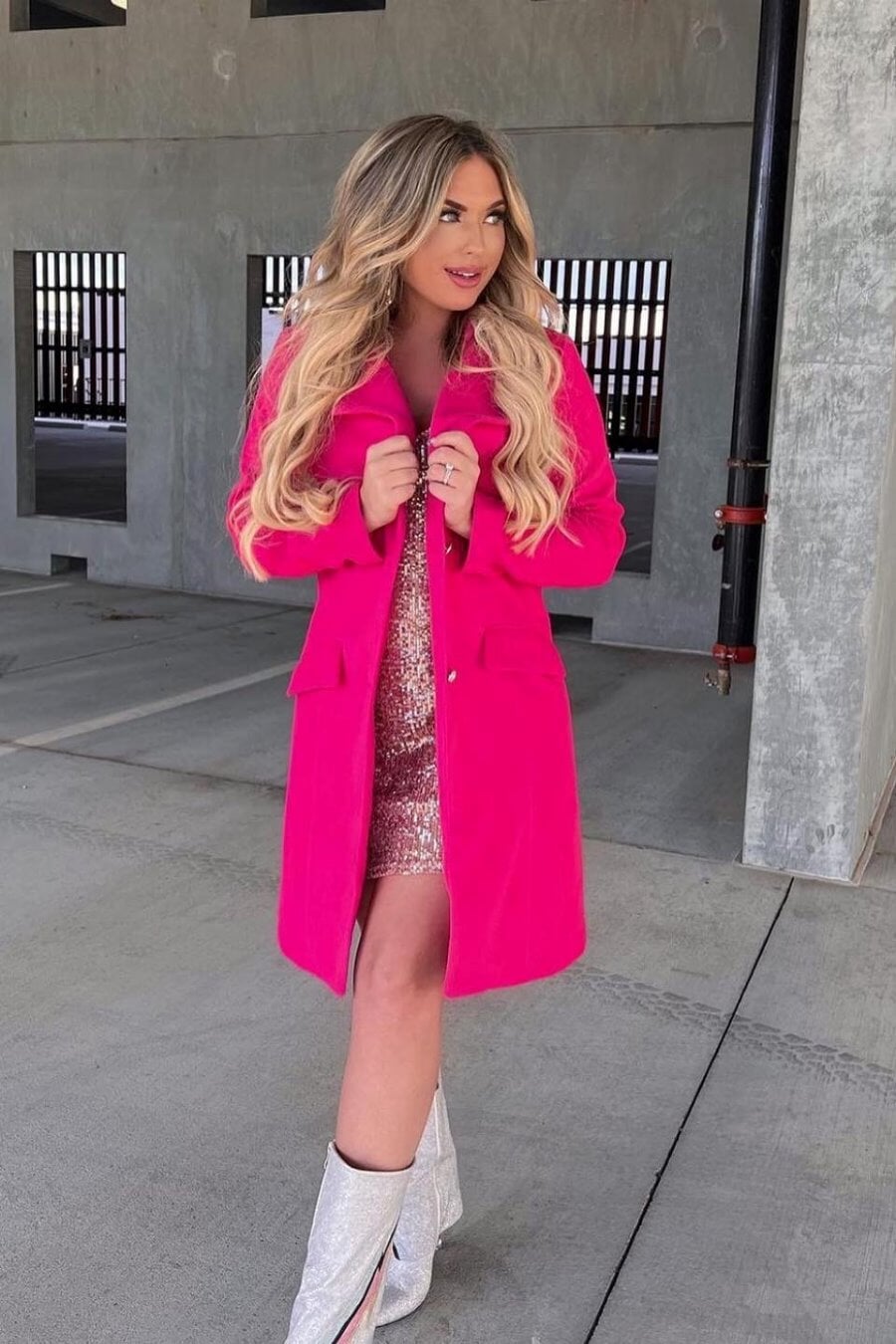 Fashion Week Hot Pink Coat