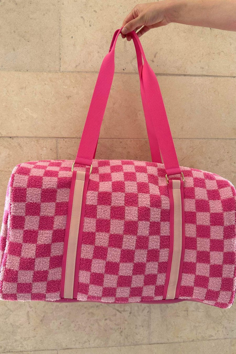 lv pink duffle bag