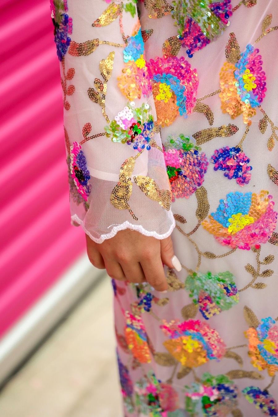 PREORDER-Glamorous Floral Sequin Kimono