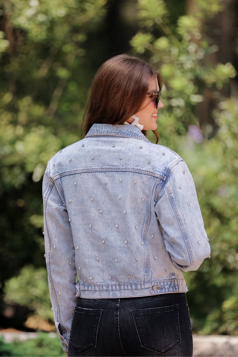 PREORDER-Glimpse Of Glamour Rhinestone Denim Jacket