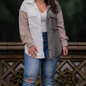 PREORDER-Grayson Color Block Shacket