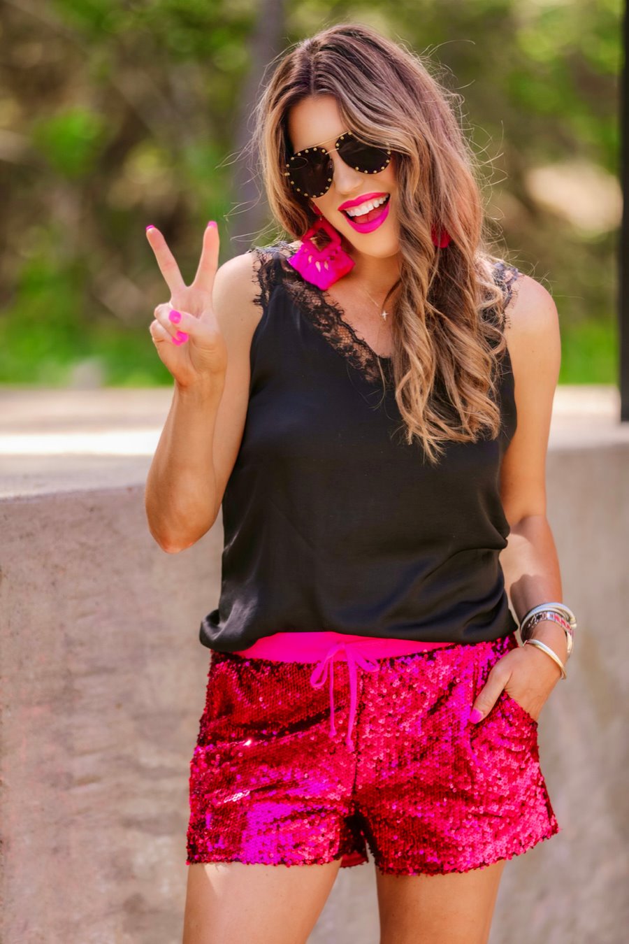 PREORDER-Jess Lea Pink Sequin Shorts