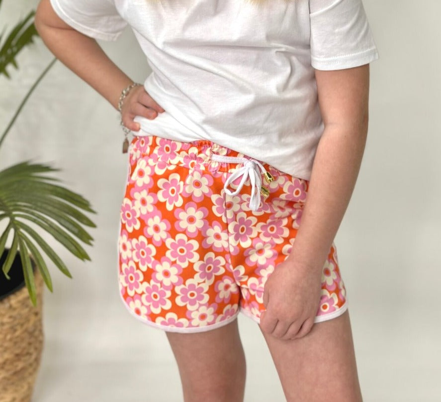 PREORDER-Kids Far Out Floral Drawstring Everyday Shorts