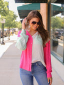 Kylan Color Block Pocket Top