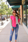 Kylan Color Block Pocket Top