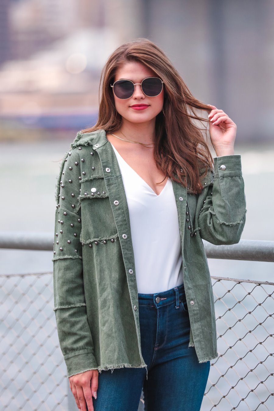 Khaki on sale green shacket