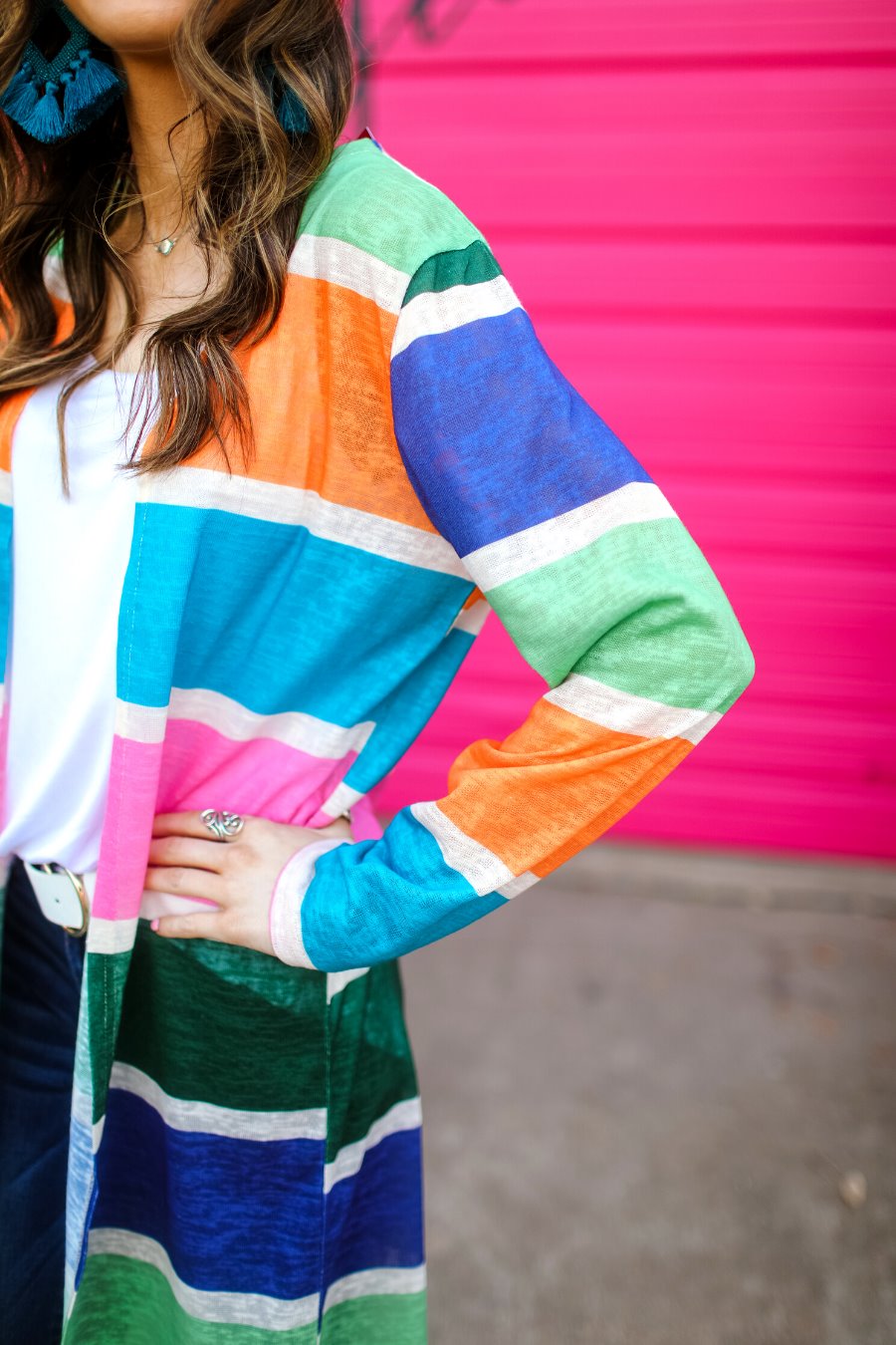 Poolside Colorful Striped Cardigan