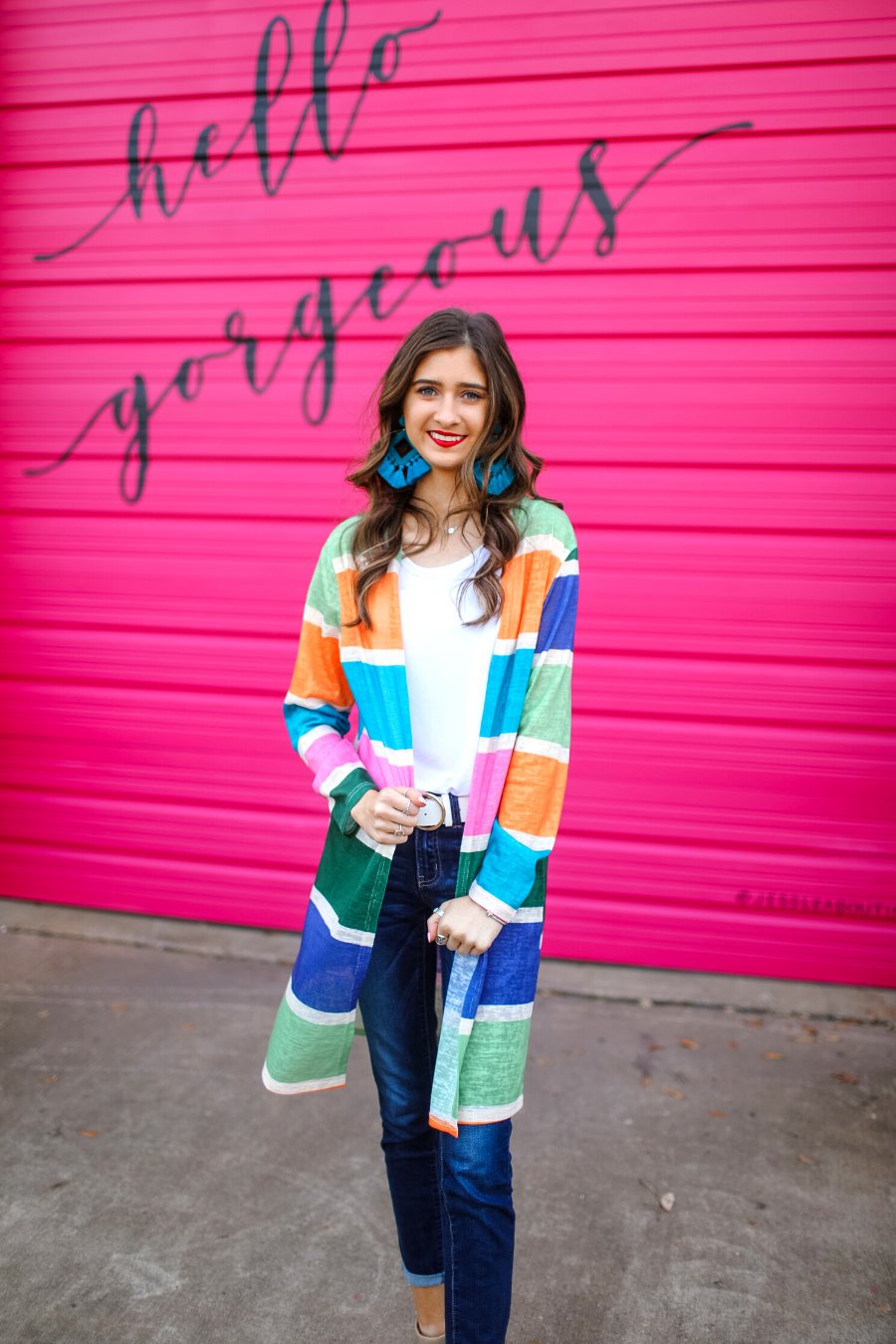 Poolside Colorful Striped Cardigan