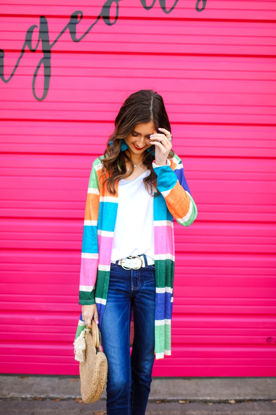 Poolside Colorful Striped Cardigan Jess Lea Boutique
