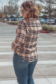 PREORDER-Put It In Neutral Plaid Button Up Top
