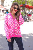 PREORDER-Reality Check Checkered Cardigan