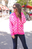 PREORDER-Reality Check Checkered Cardigan