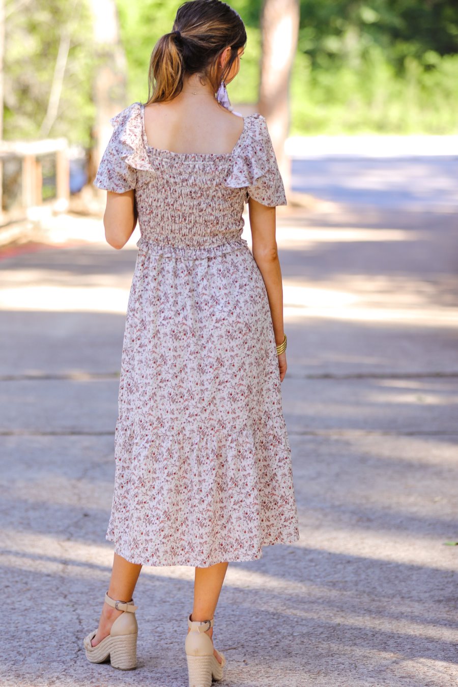 freshly brewed midi dress Feeling Your Best Light Blue Floral Midi Dress, X-Small - The Mint Julep Boutique
