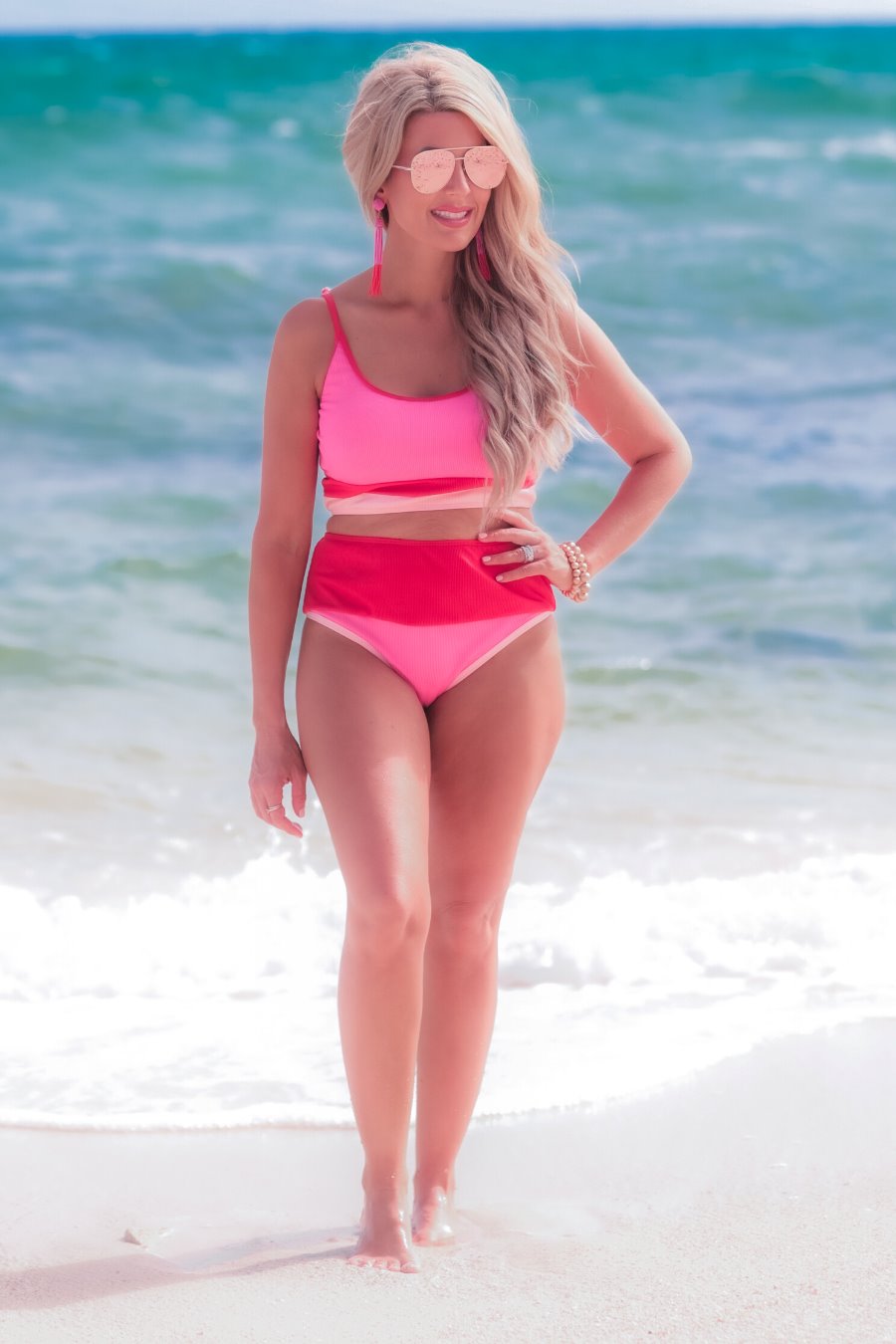 PREORDER-Summer Hotspot Color Block Swimsuit