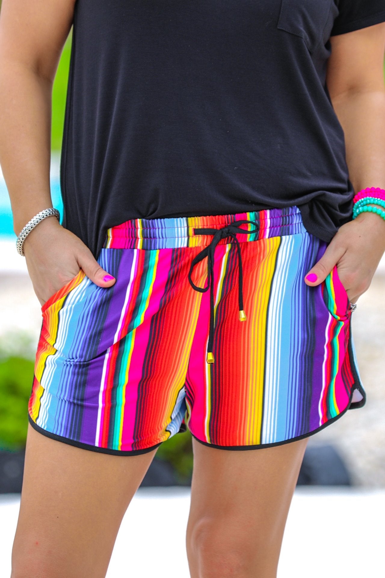 San Antonio Serape Drawstring Everyday Shorts-PREORDER