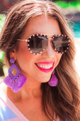 Showstopper Studded Aviator Sunglasses
